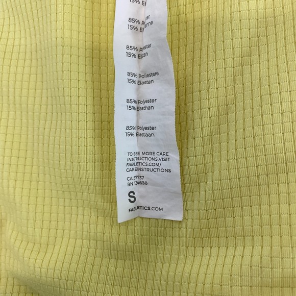 Fabletics Pale Yellow Athletic Running Yoga Gym Tank Top Size Small - Picture 5 of 7